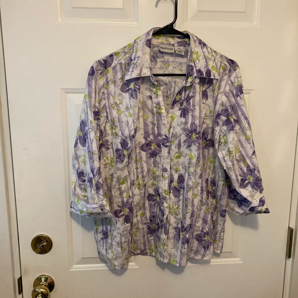 Apparenza 3/4 sleeve sheer blouse size PXL
